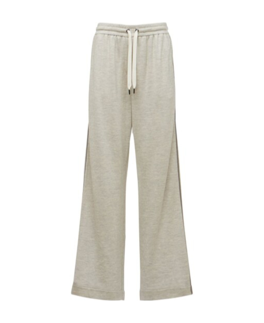 Brunello Cucinelli Wide-legged Sports Pants In Neutral