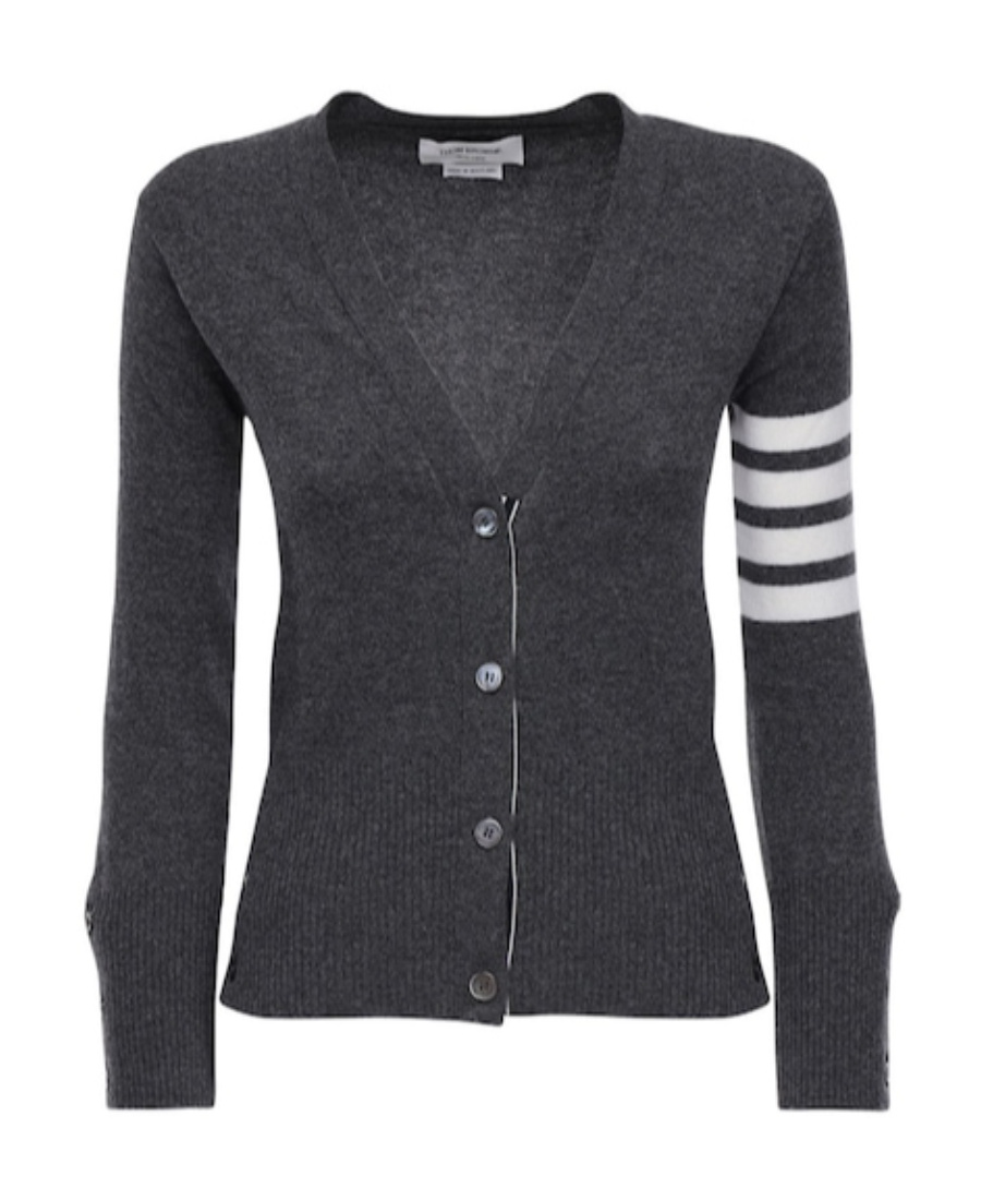Thom Browne Inlaid Striped Cashmere Cardigan