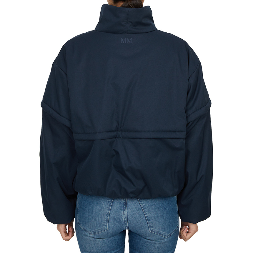 Max Mara Long-sleeved Cotton-padded Jacket In Blue