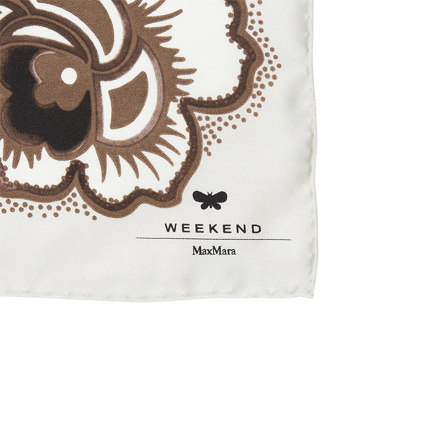 Weekend Max Mara Patterned Silk Scarves In White