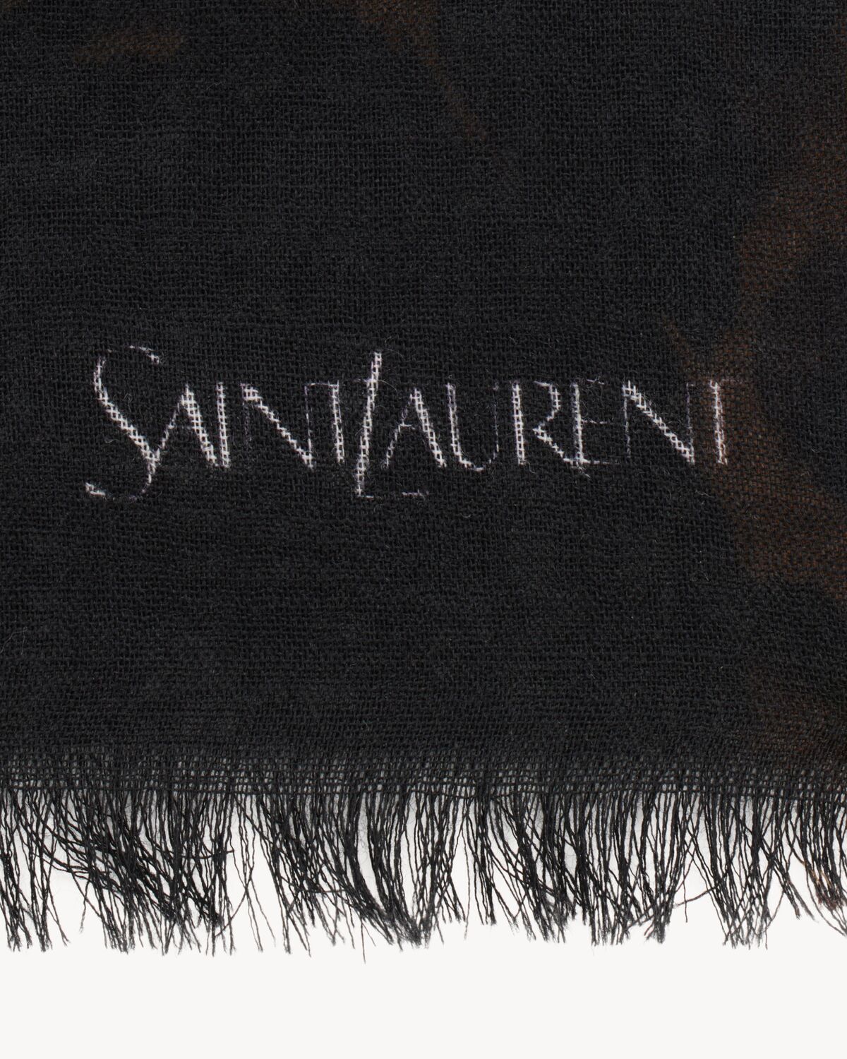 Saint Laurent Wool Blended Scarf In Green