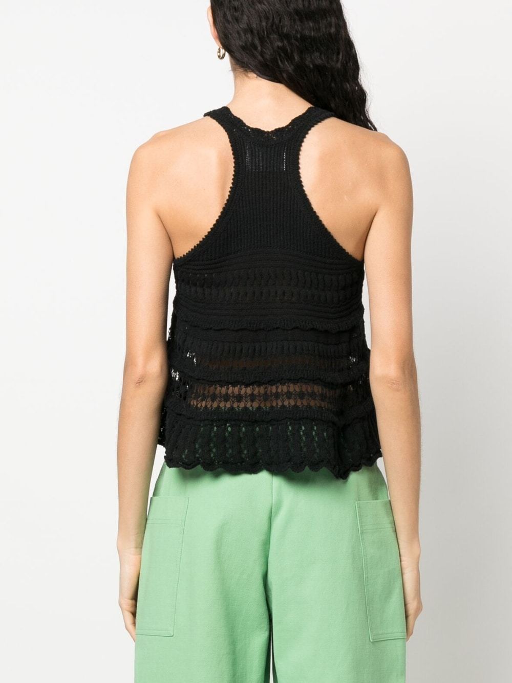 Isabel Marant Étoile Crochet Knit Sleeveless Top In Black