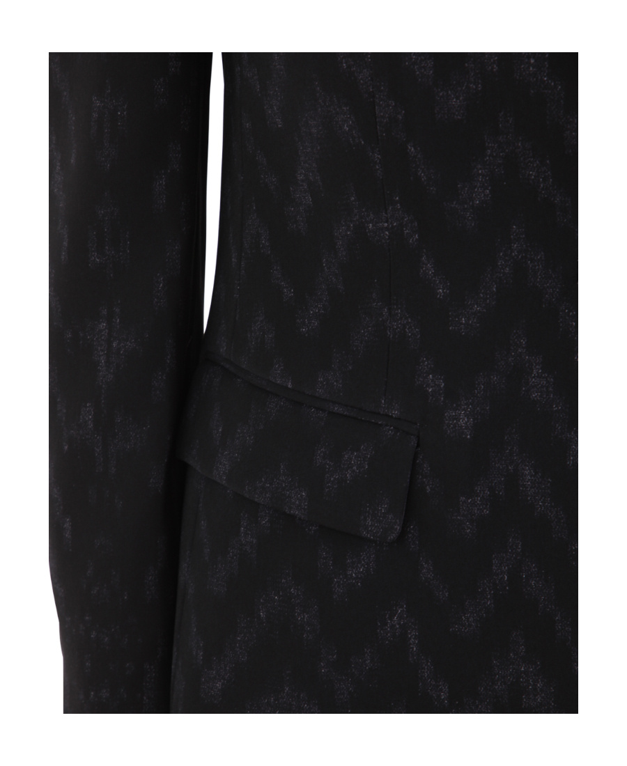 Giorgio Armani Single-breasted Chevron-print Jacket In Black
