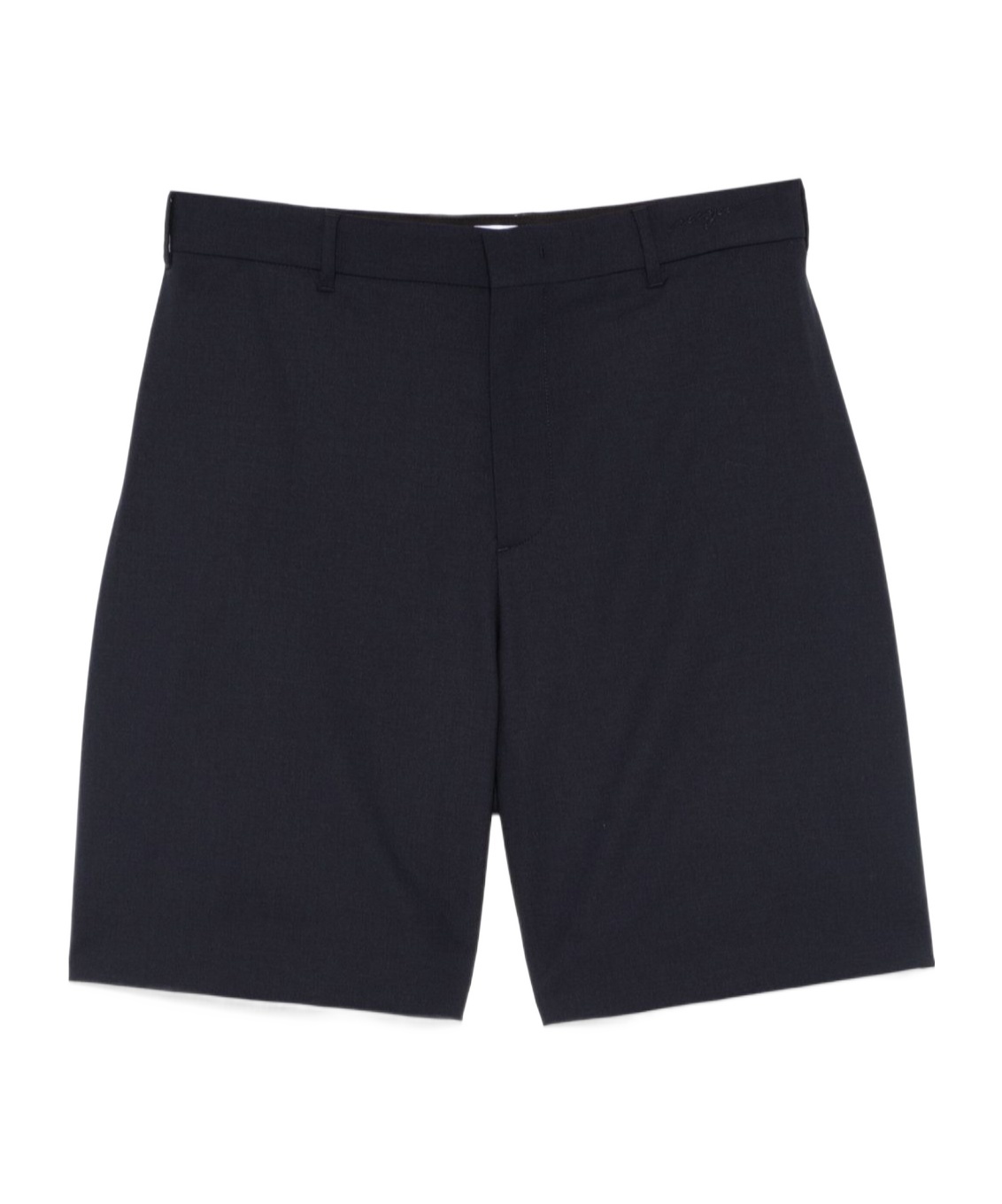 Msgm Blue Virgin Wool Shorts In Black