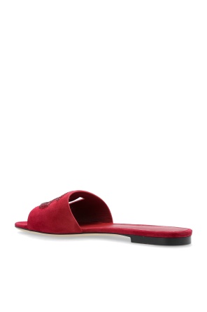 Dolce & Gabbana Crystal-embellished Sandals In Red