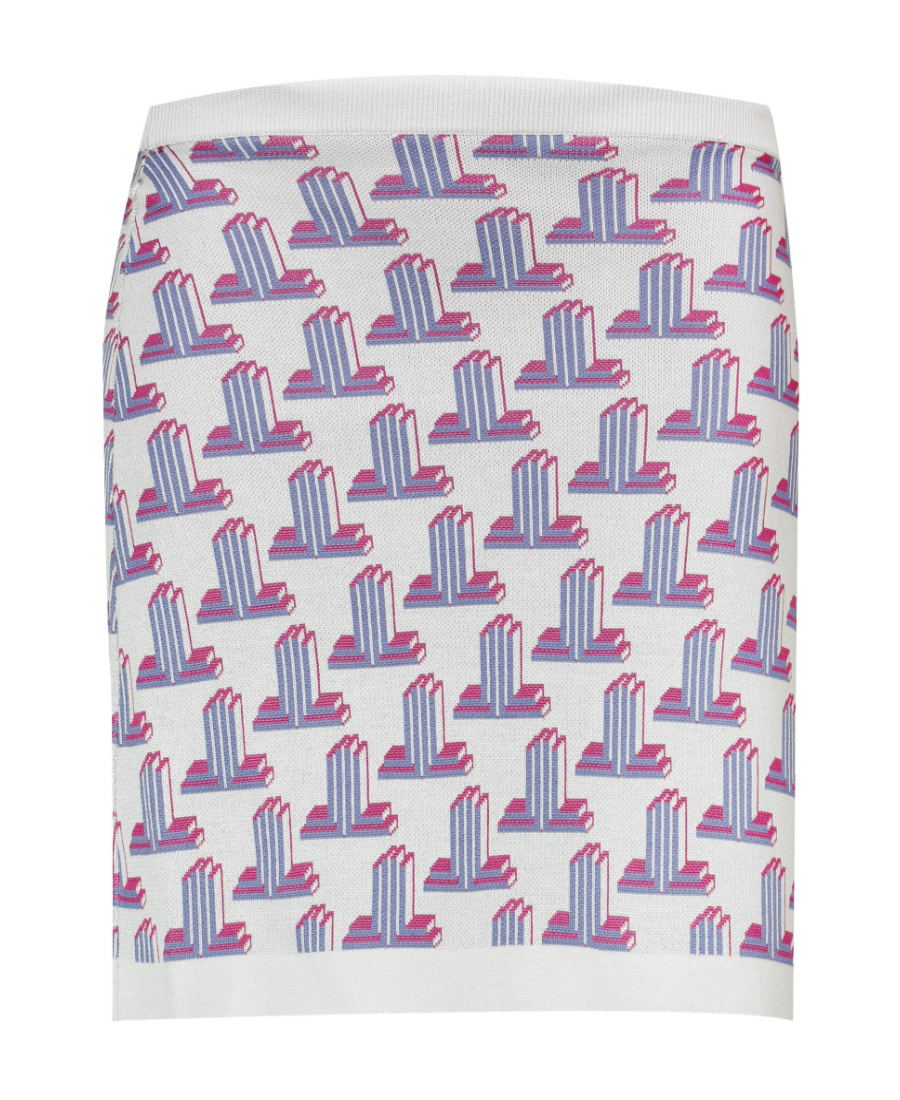 Lanvin Geometric-monogram Knitted Mini-skirt In White