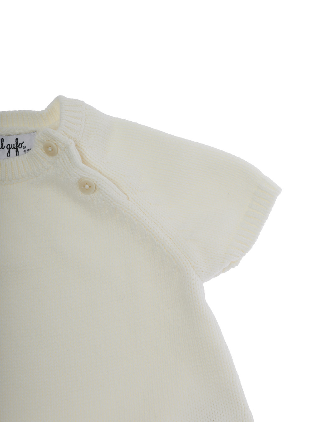 Il Gufo Short-sleeved Sweater And Shorts Set In White