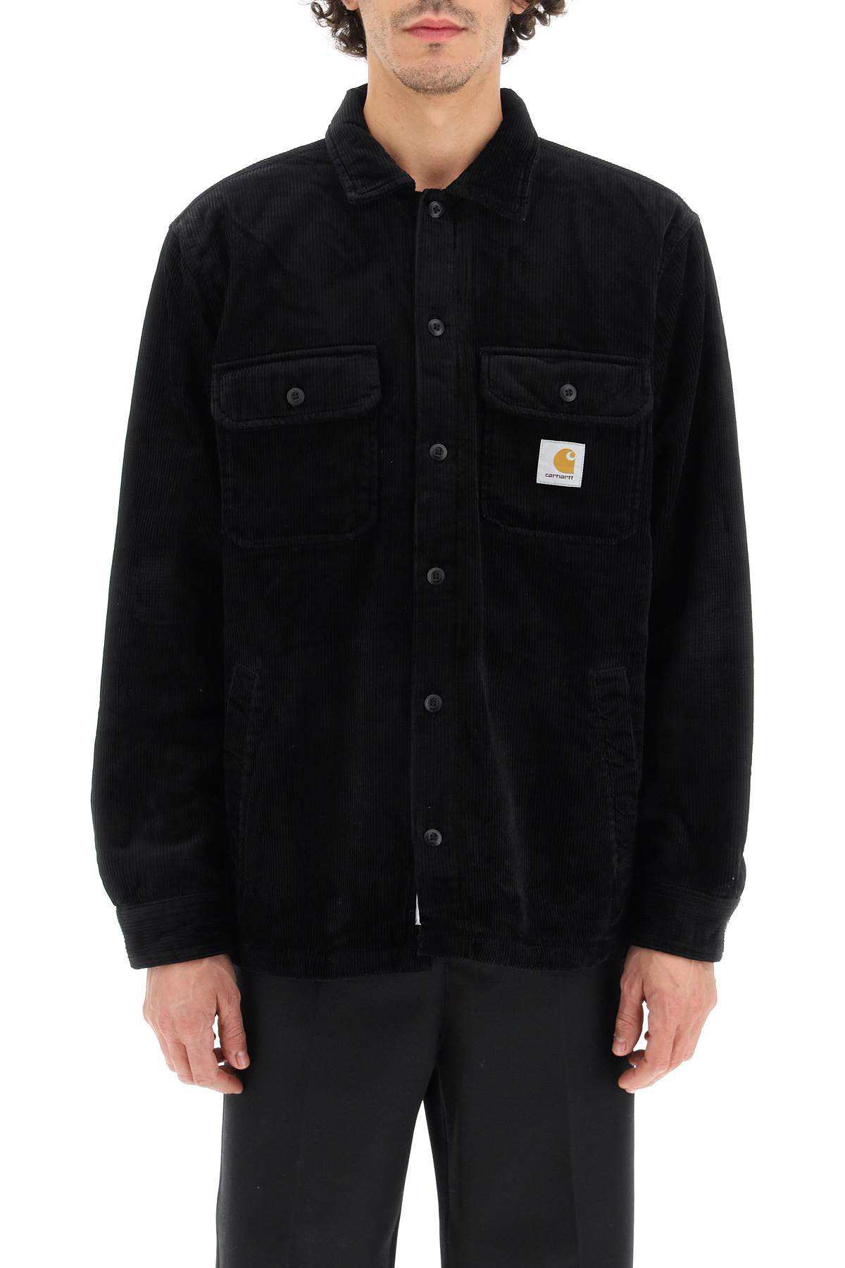 Carhartt Work In Progress Flint Corduroy Button-up Shirt In Black