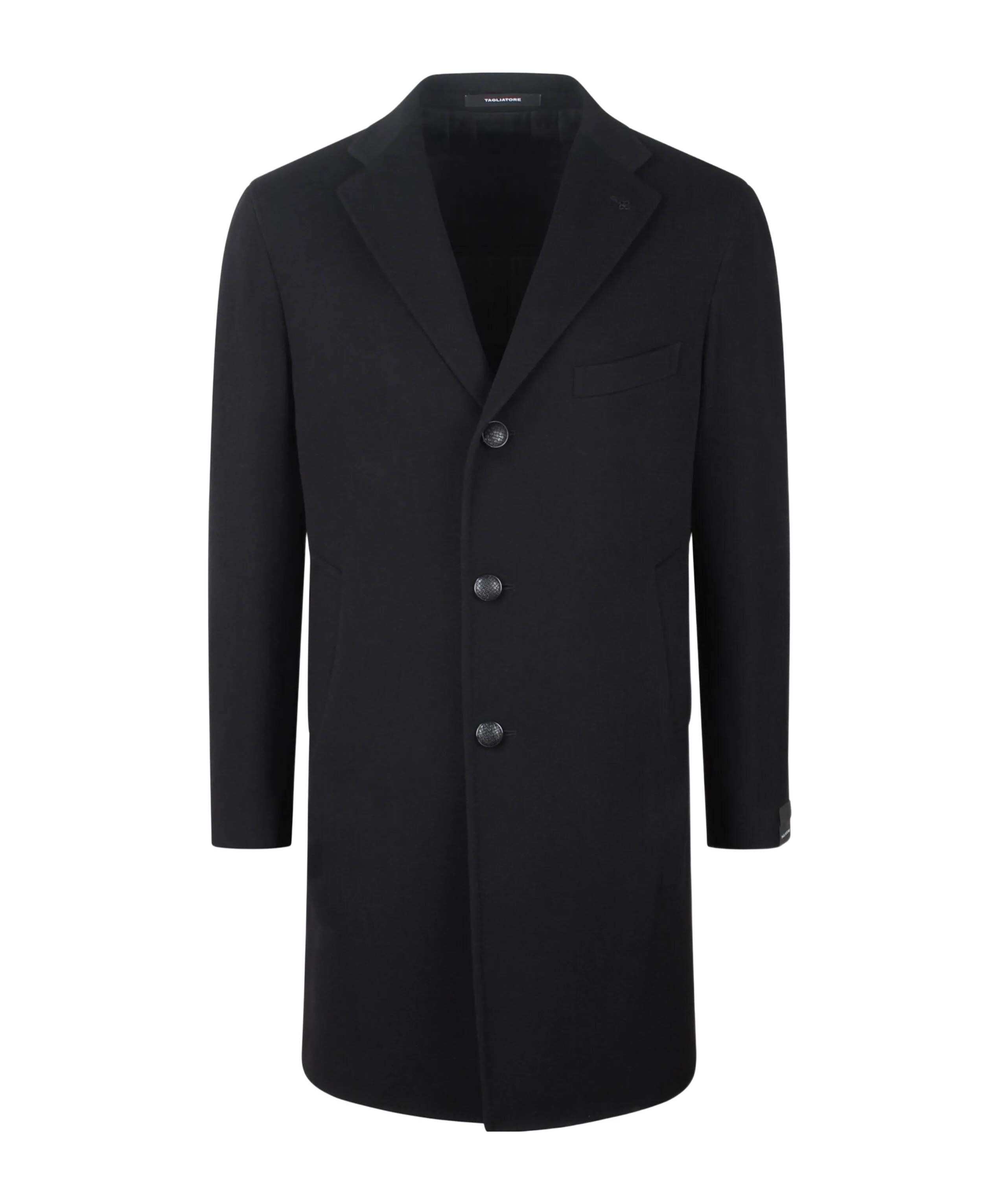 Tagliatore Tailored Single-breasted Coat Featuring Pockets In Black