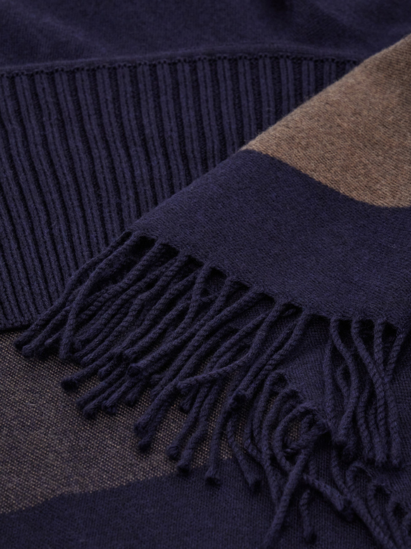 Ferragamo Fringed Cape In Blue