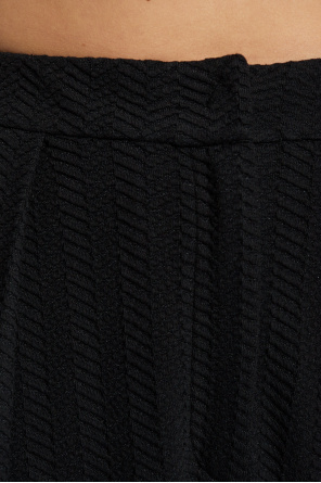 Emporio Armani Chevron-motif Pleated Straight Trousers In Black
