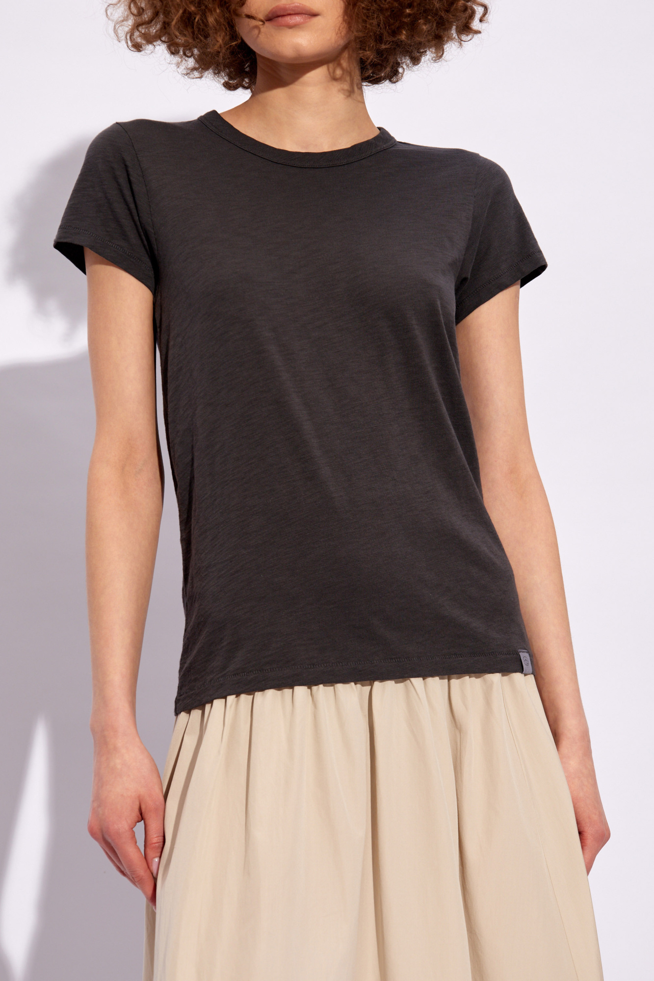 Rag & Bone The Slub Crew-neck T-shirt In Black