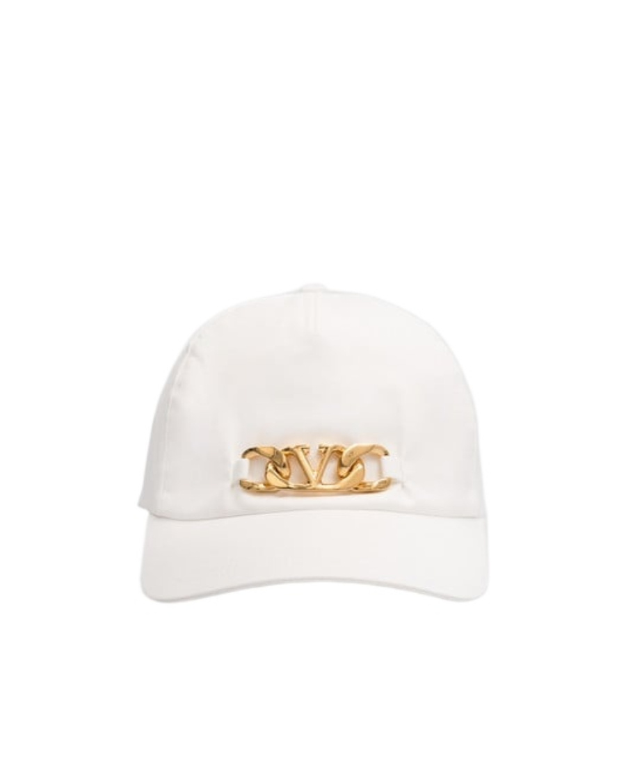 Valentino Vlogo Logo-plaque Baseball Cap In White
