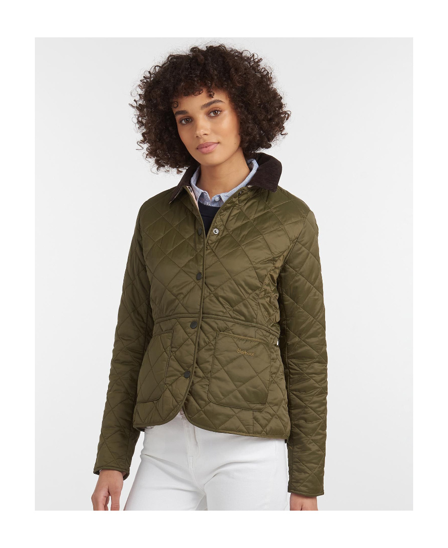 Barbour Diamond-quilted Field Jacket In Green