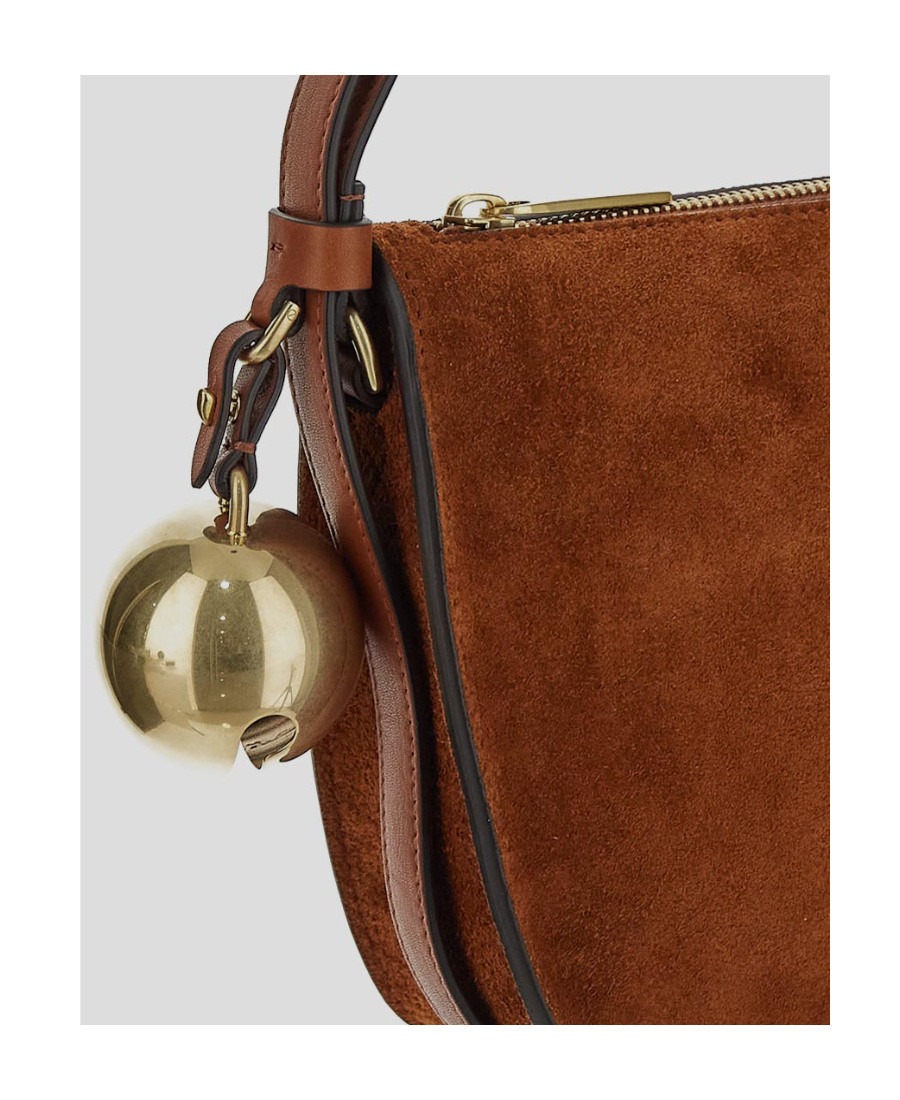 Burberry Shield Sling Suede Shoulder Bag In Brown
