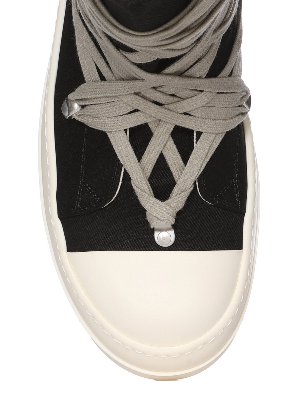 Rick Owens Drkshdw Megalace Overdyed Denim Sneakers In Black