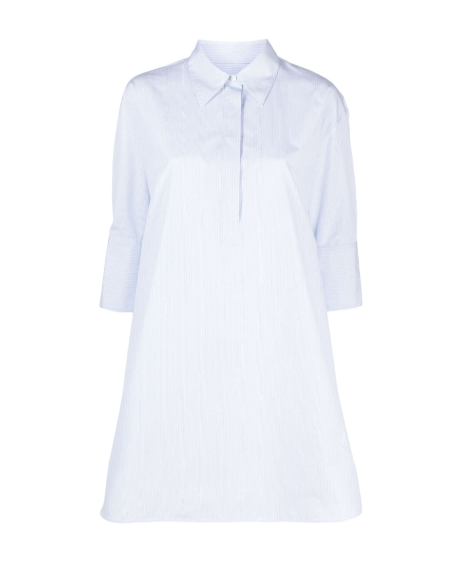 JIL SANDER STRIPED HALF-SLEEVE COTTON SHIRT