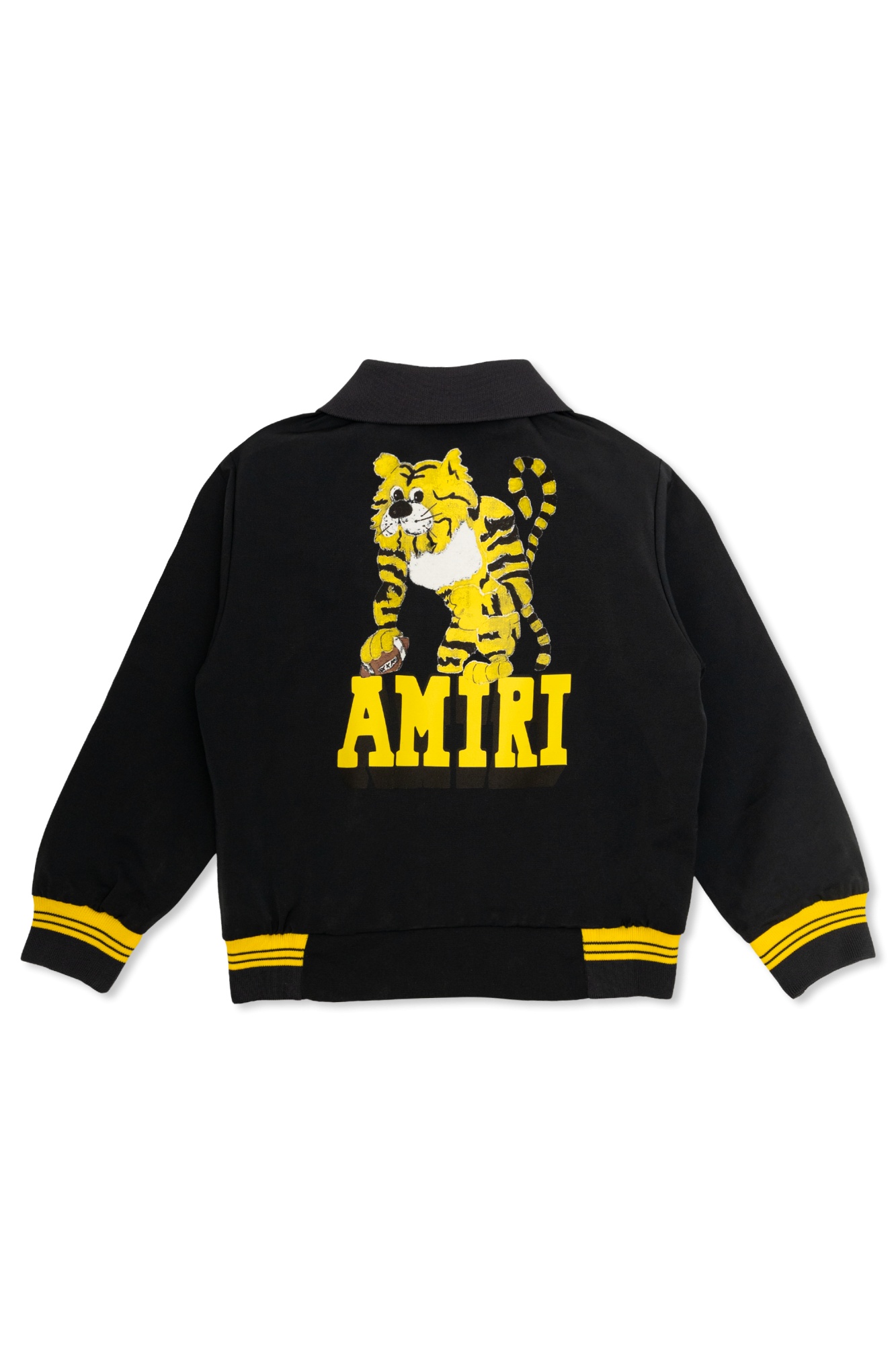 Amiri Tiger-embroidered Zip-up Jacket In Black