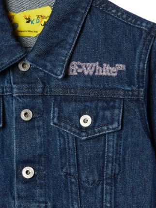 Off-white Blue Bookish Patch Denim Jacket In Blue