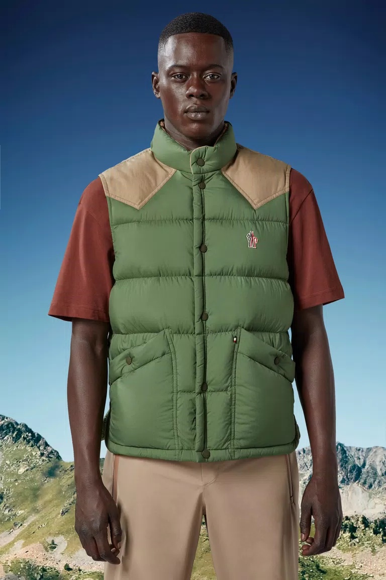 Moncler Grenoble Veny Nylon Quilted Down Vest In Green