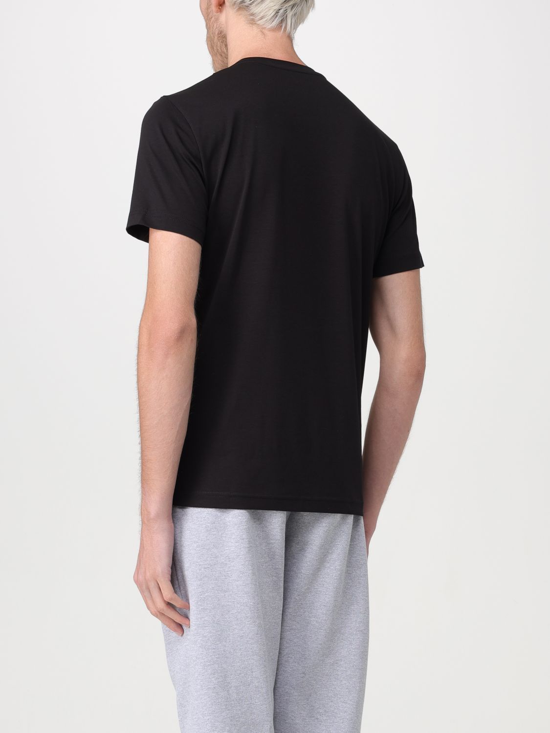 Ea7 Logo T-shirt With Round Neck Pattern In Black
