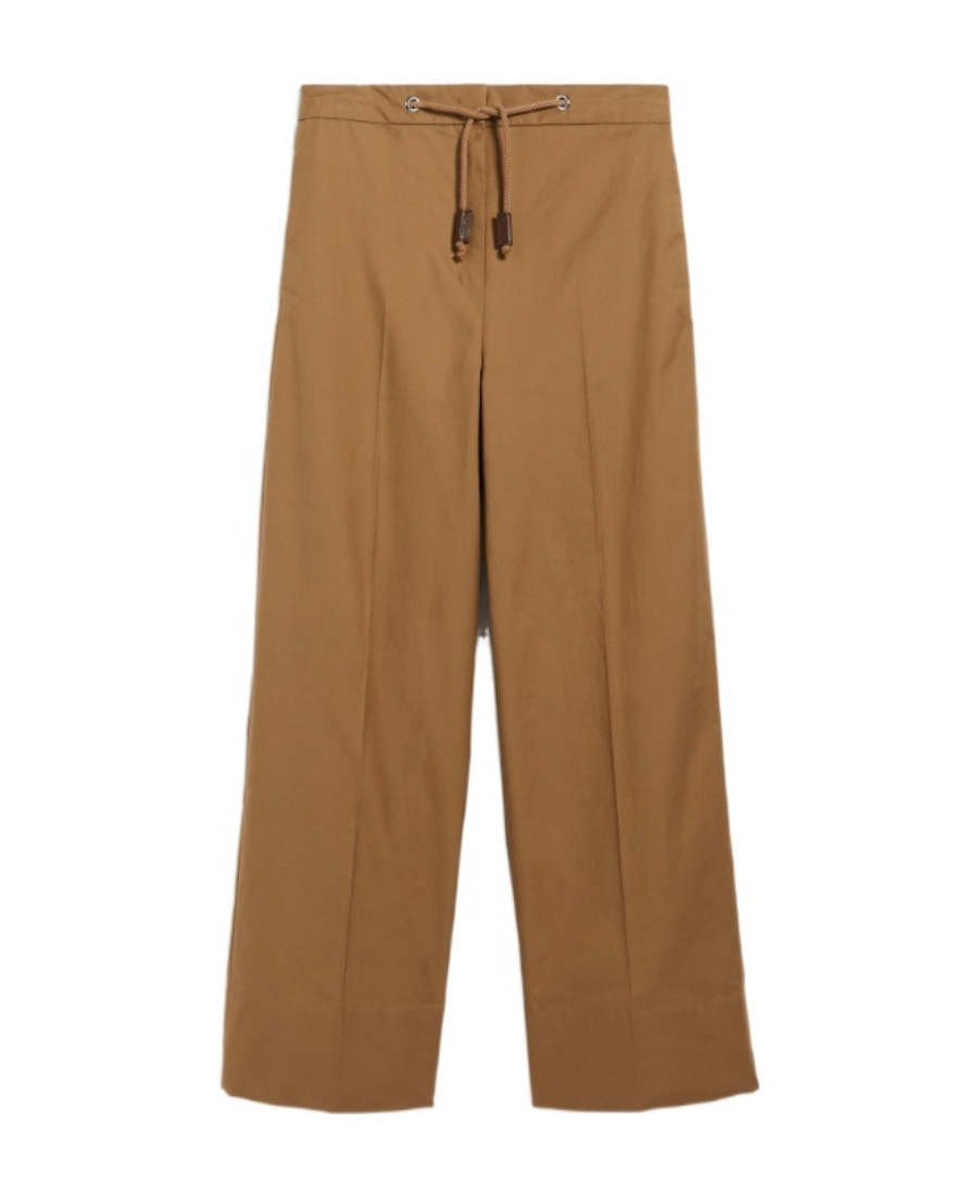 Max Mara Ottavo Waterproof Twill Trousers In Brown