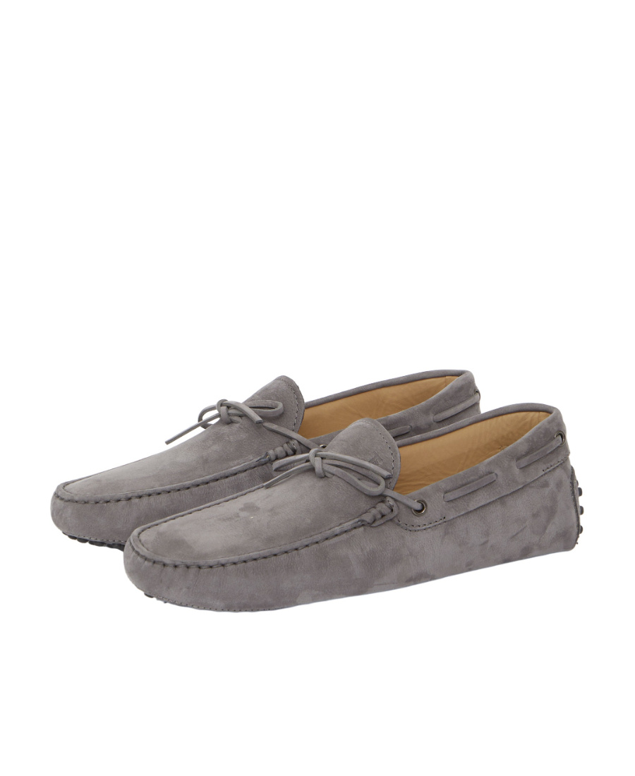 Tod's Gommino Lace-up Suede Loafers In Gray