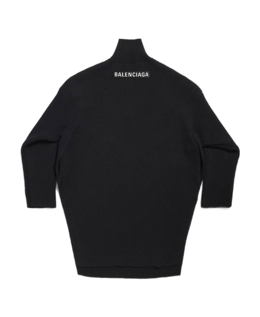 BALENCIAGA BALENCIAGA HALF-ZIP HIGH NECK PONCHO 