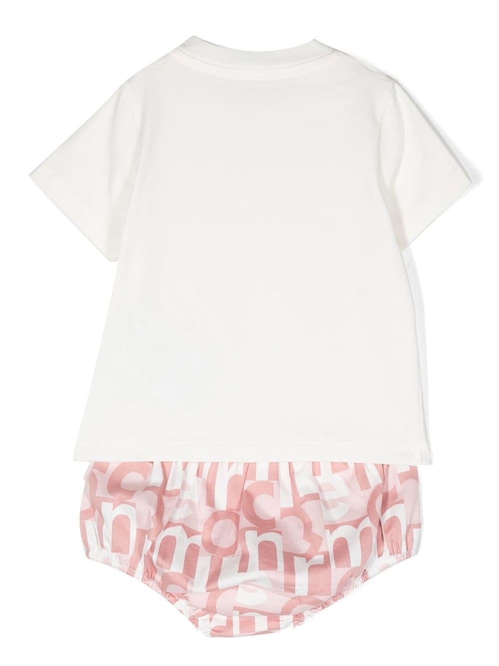 Moncler Monogram-print Bloomers Set In White