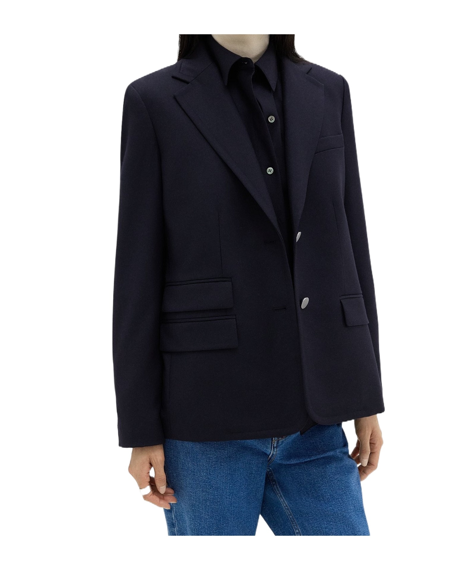 Theory Long-sleeved Suit Coat In Black