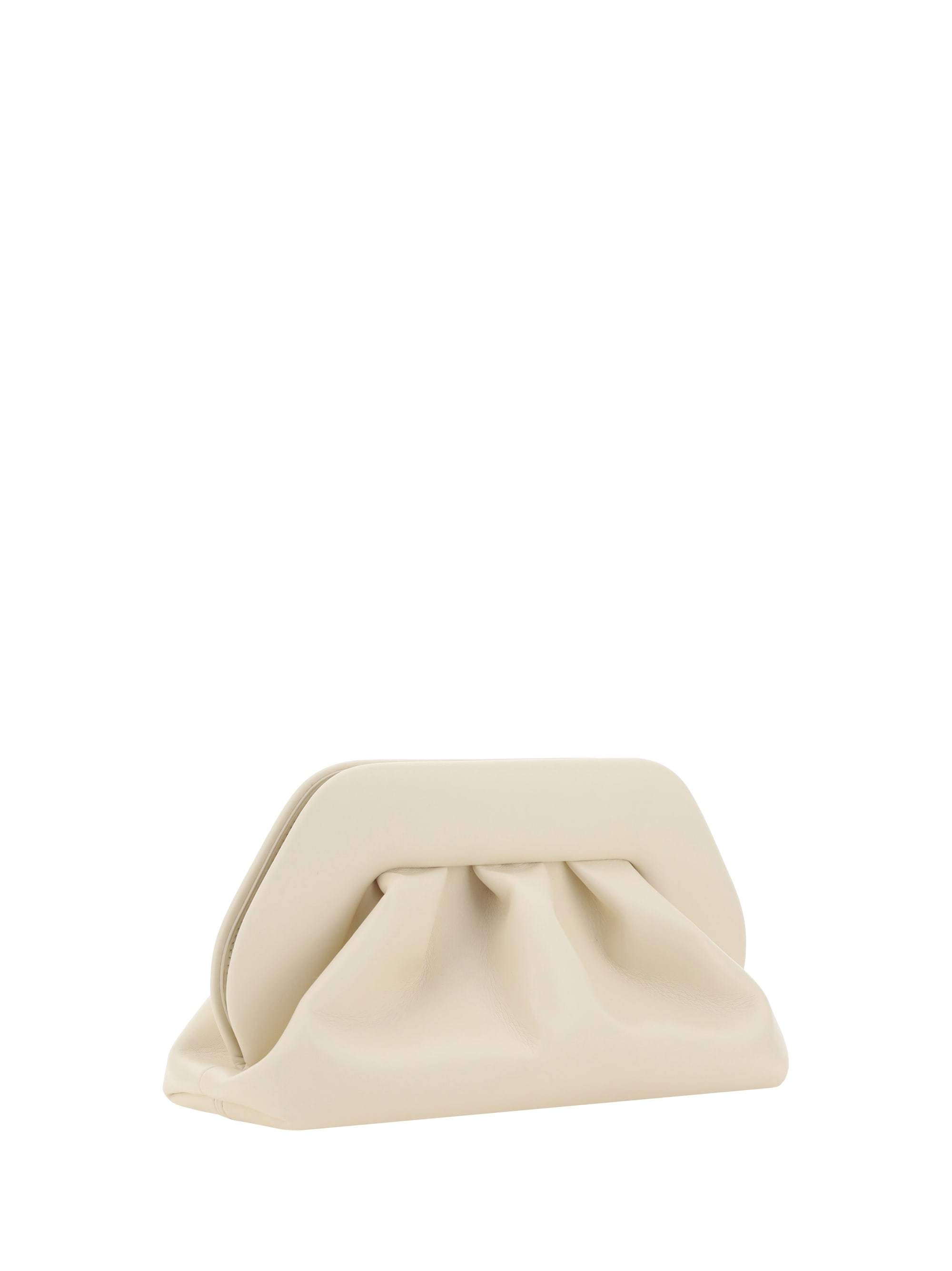 Themoirè Pleated Soft Finish Structured Clutch Bag In Brown