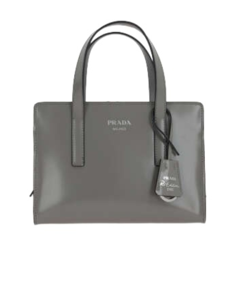 Prada Re-edition 1995 Leather Tote Bag In Gray