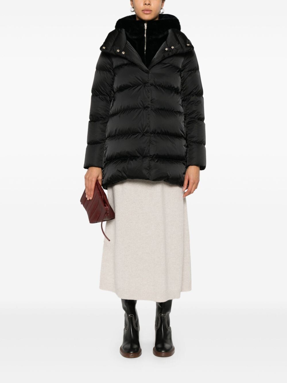 Herno Detachable-hood Padded Jacket In Black