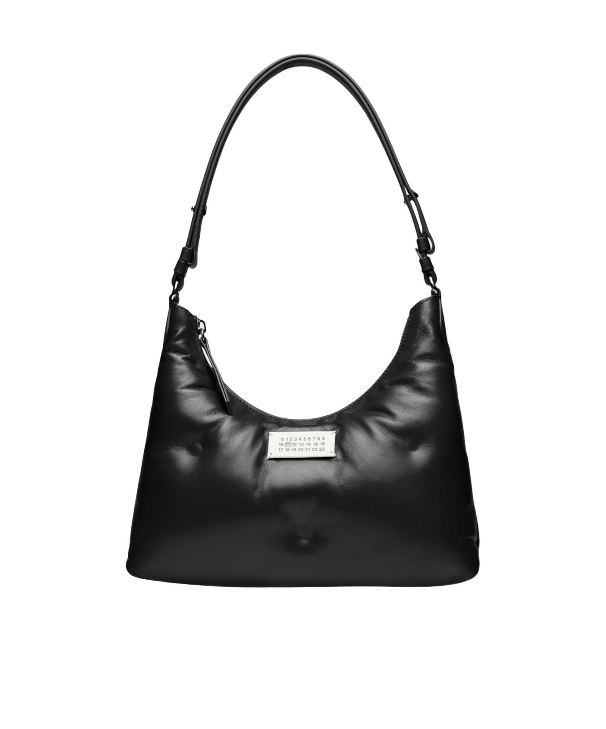 Maison Margiela Black Nappa Leather Small Glam Slam Hobo Shoulder Bag In Black