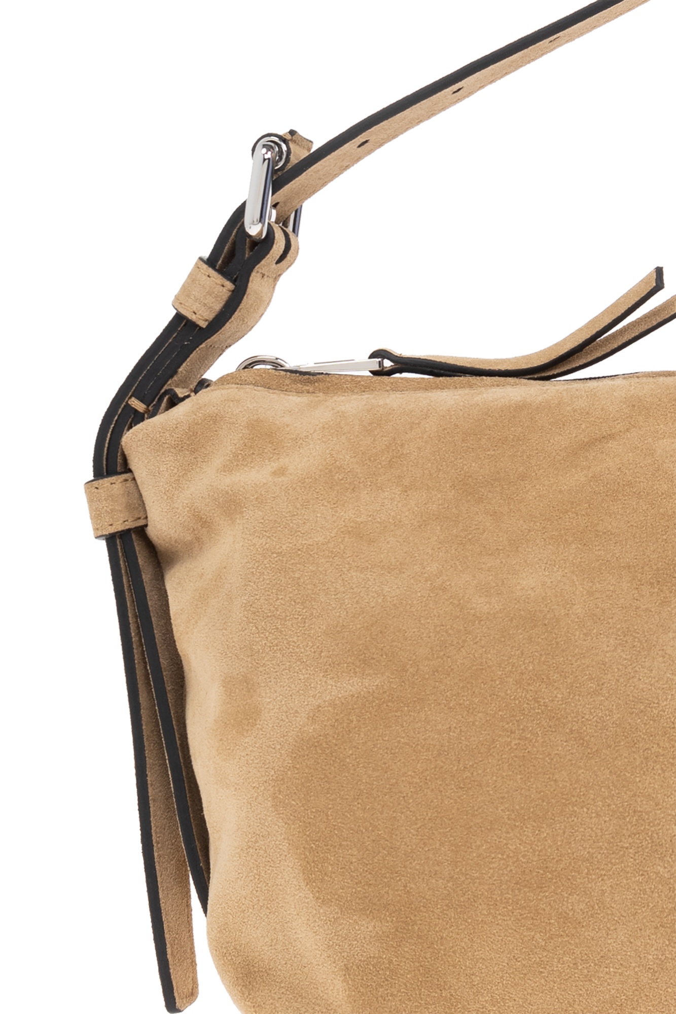 Moschino Suede Shoulder Bag In Nude
