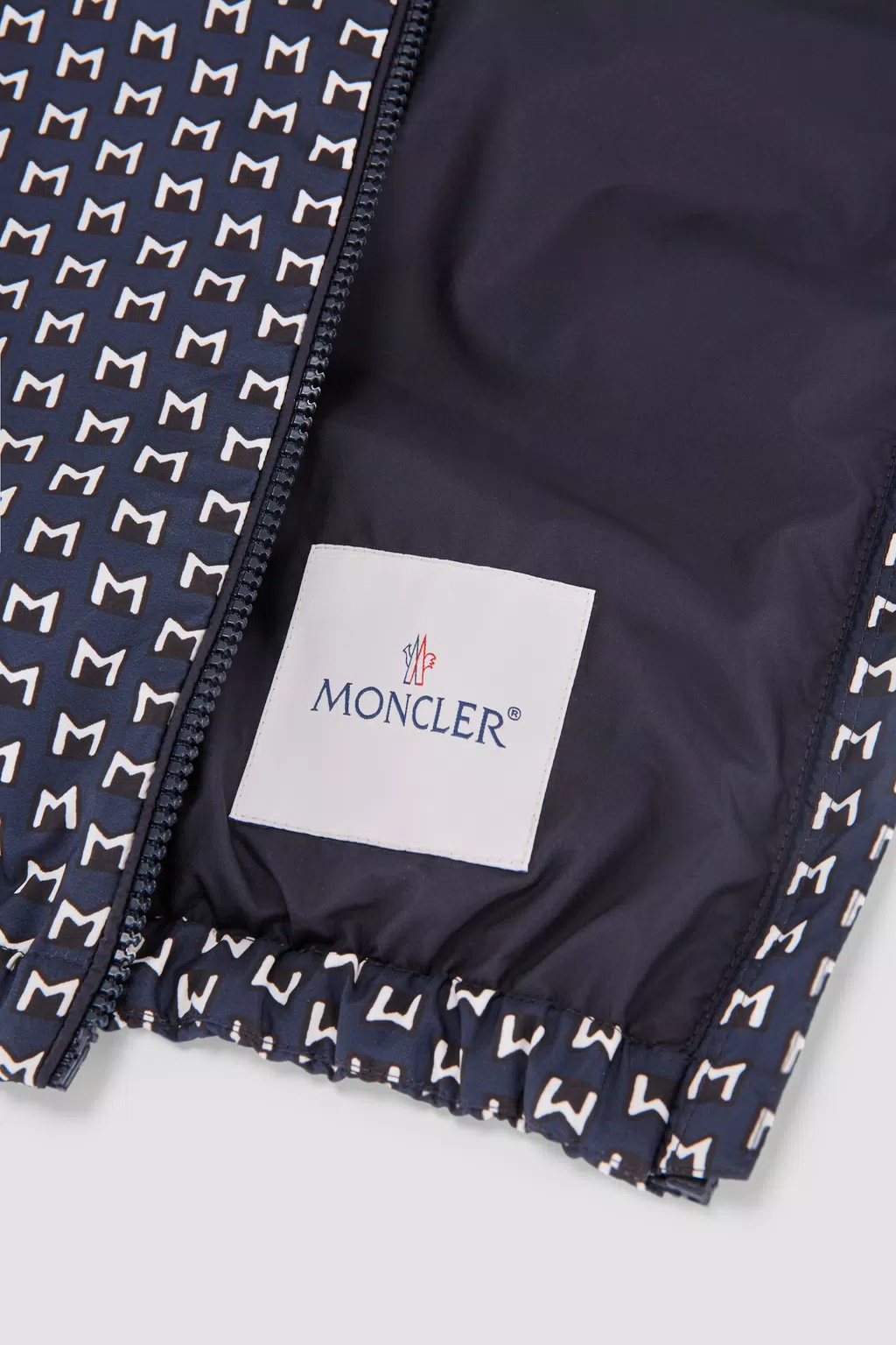 Moncler Monogram-print Hooded Jacket In Black