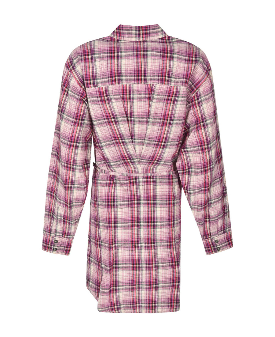 Isabel Marant Étoile Plaid Long-sleeved Shirt Dress In Pink