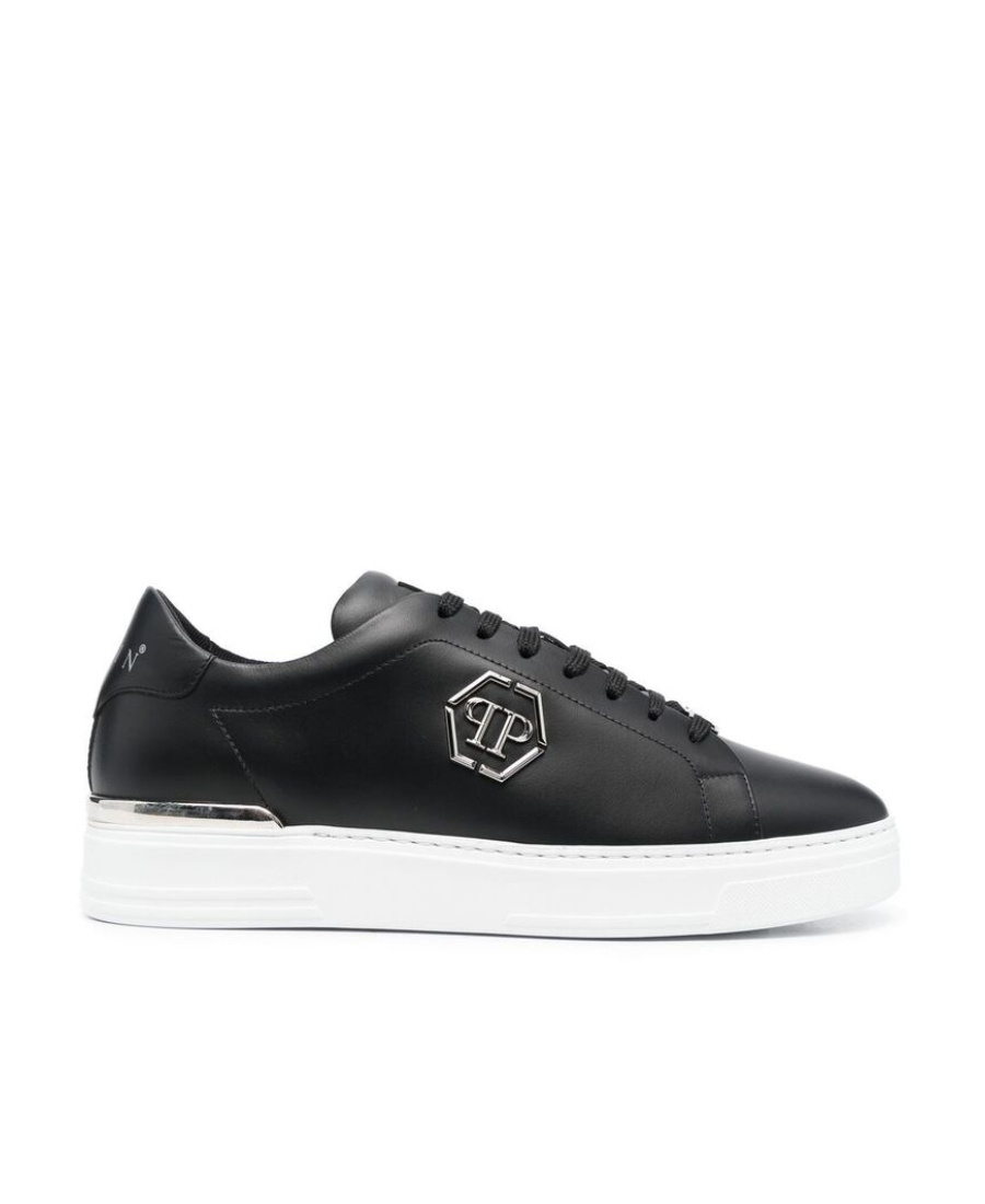 Shop Philipp Plein Low Lace-up Sneakers In Black