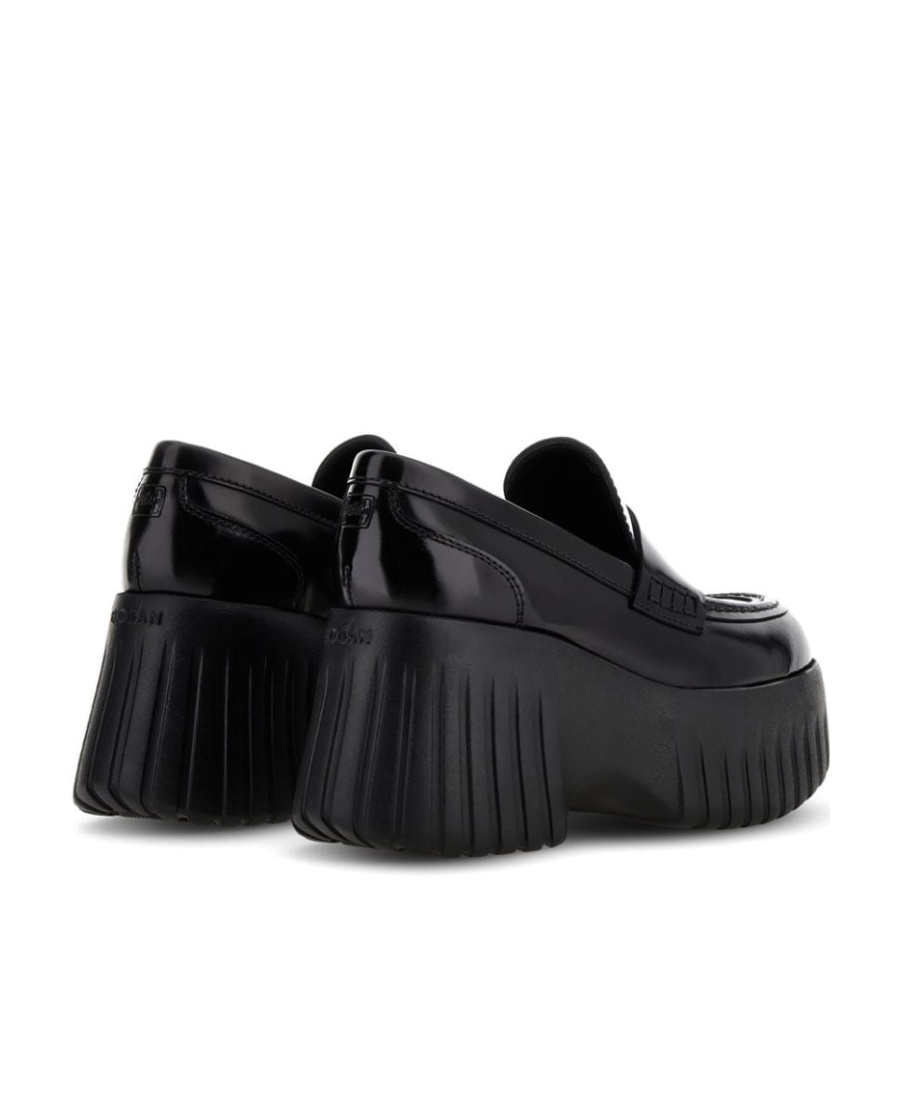 Hogan H-stripes Platform Loafers In Black