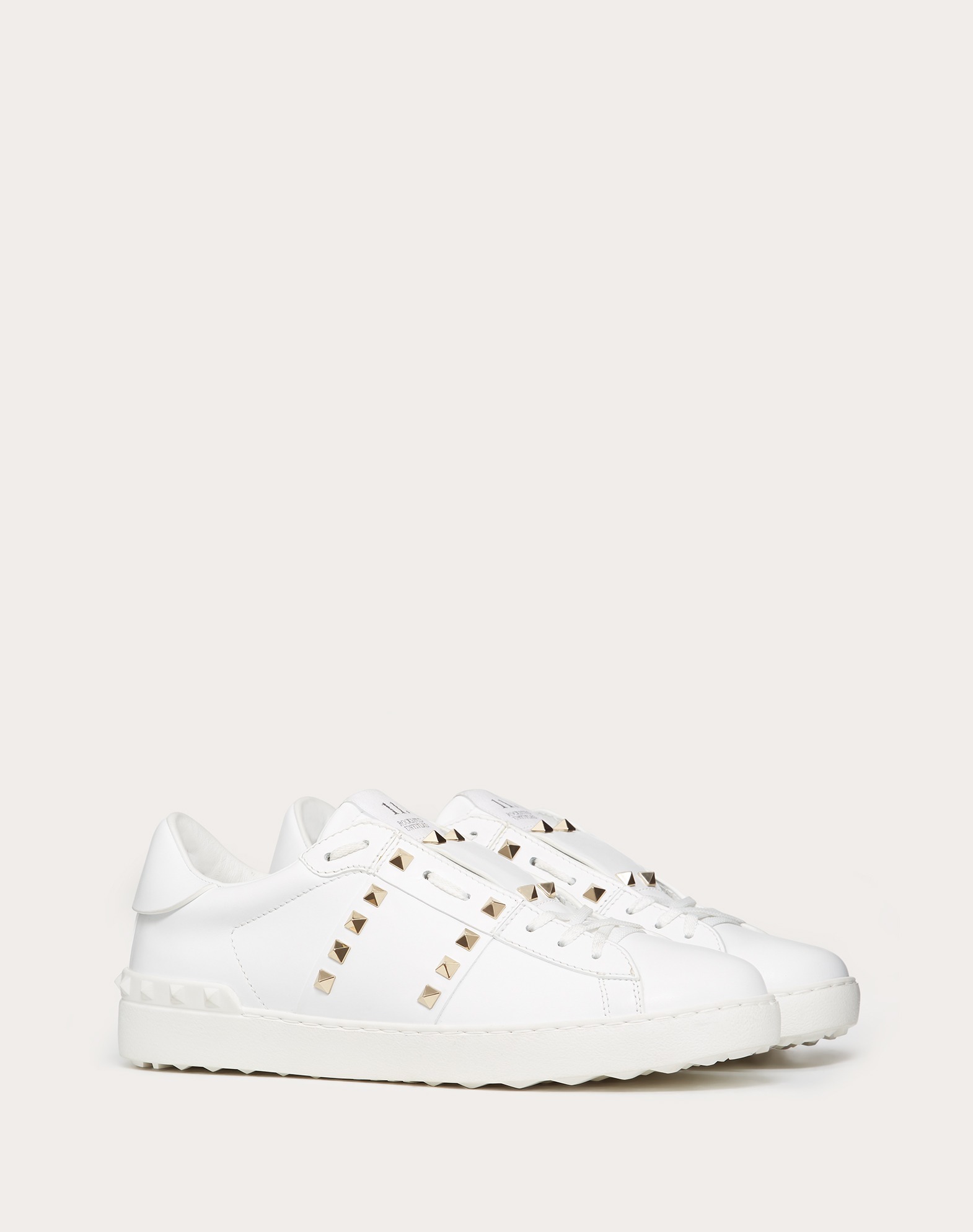 Valentino Garavani Valentino Rockstud Untitled Leather Sneaker In White