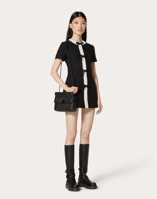 Valentino Rockstud Spike Lambskin Shoulder Bag In Black