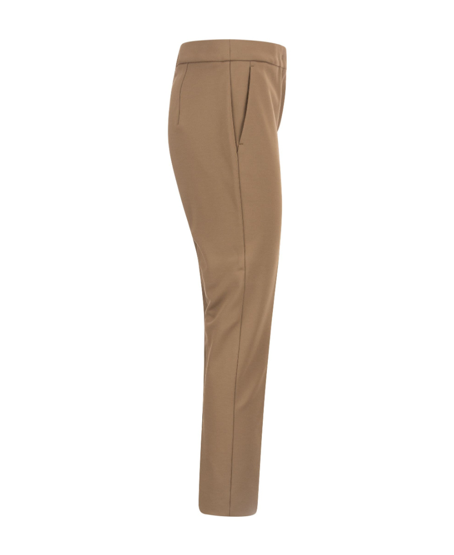 Max Mara Slim Cut Straight Leg Trousers In Brown