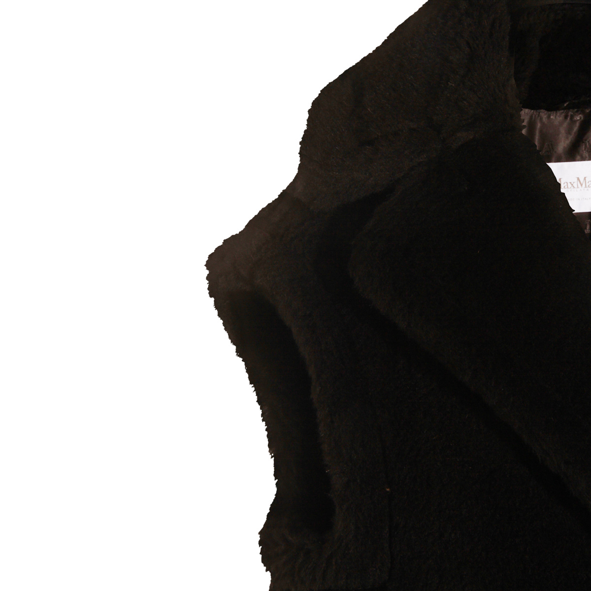 Max Mara Double-breasted Sleeveless Faux Fur Jacket In Black