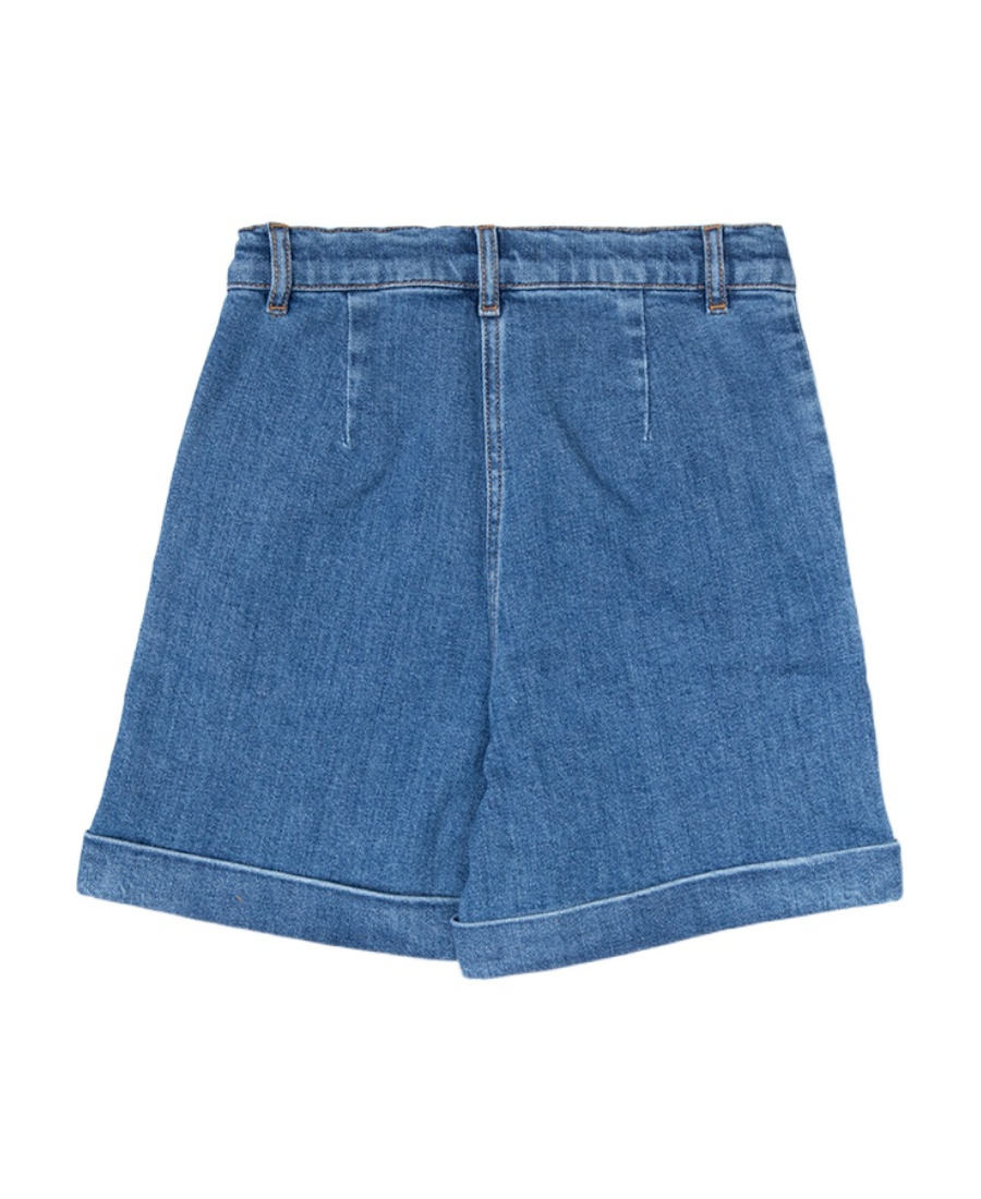 Balmain Double-buttoned Denim Shorts In Blue