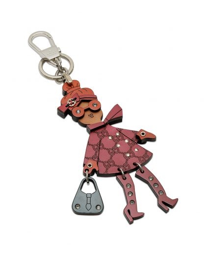 Gucci Doll Key Chain In Brown