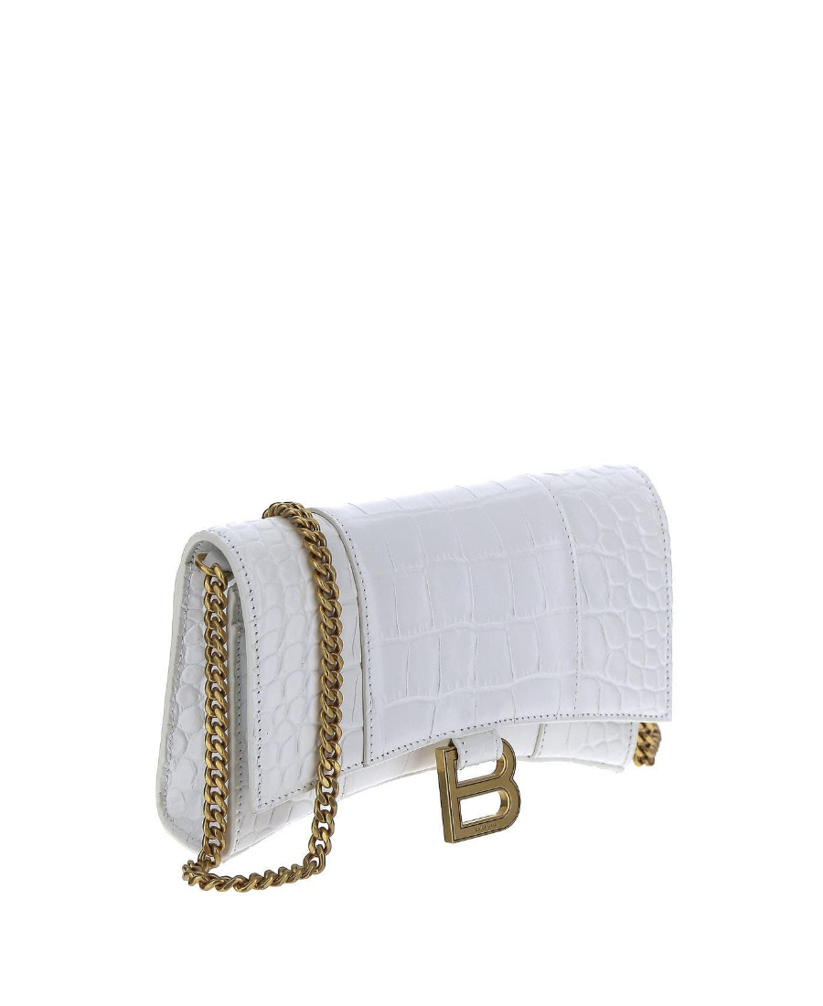 Balenciaga Hourglass Wallet-on-chain In White