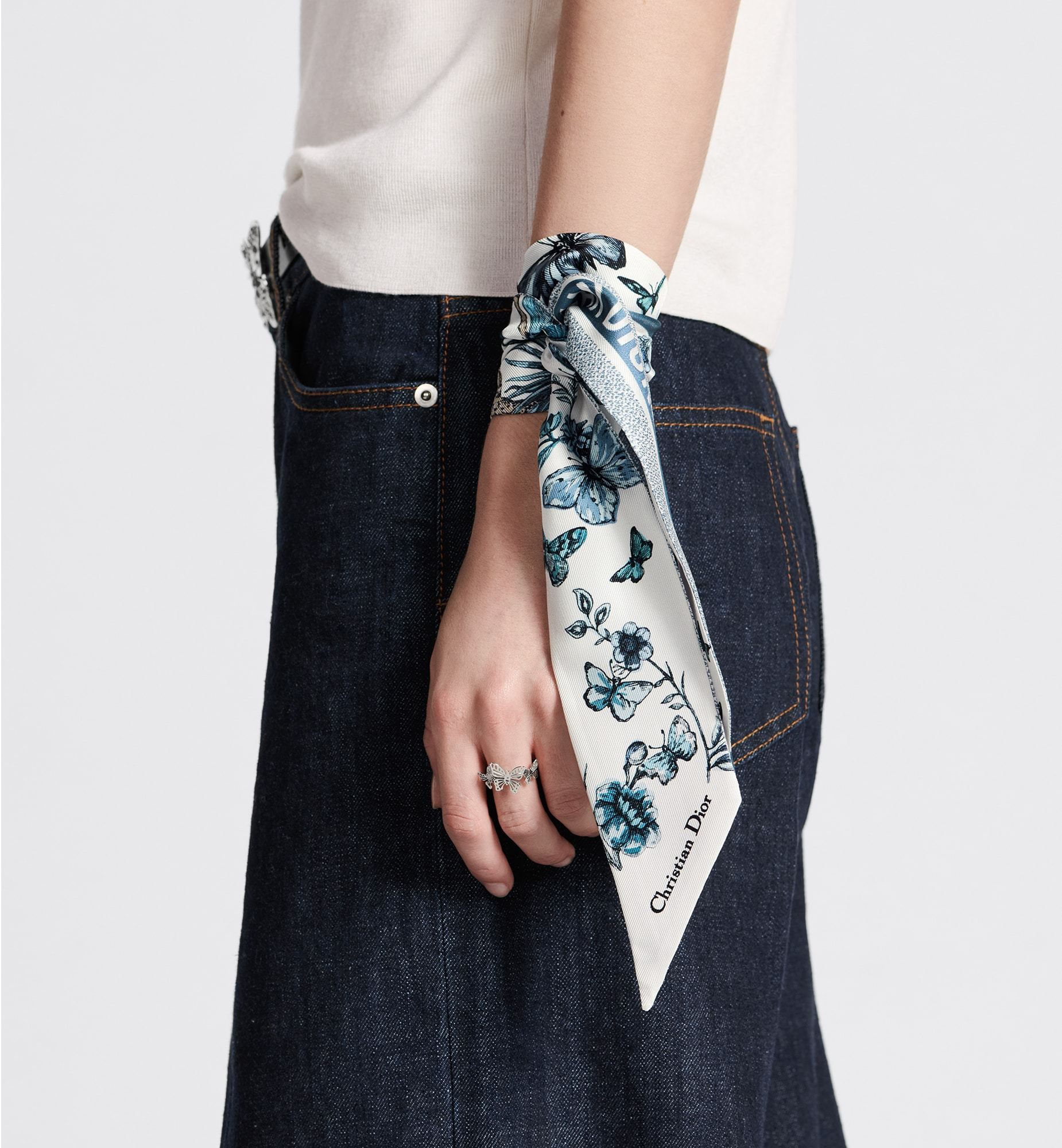 Dior Mitzah Scarf In Gray