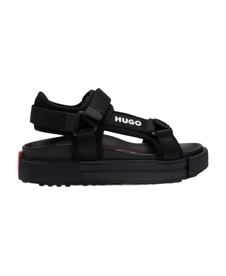 Hugo Boss Logo Sandals In Black