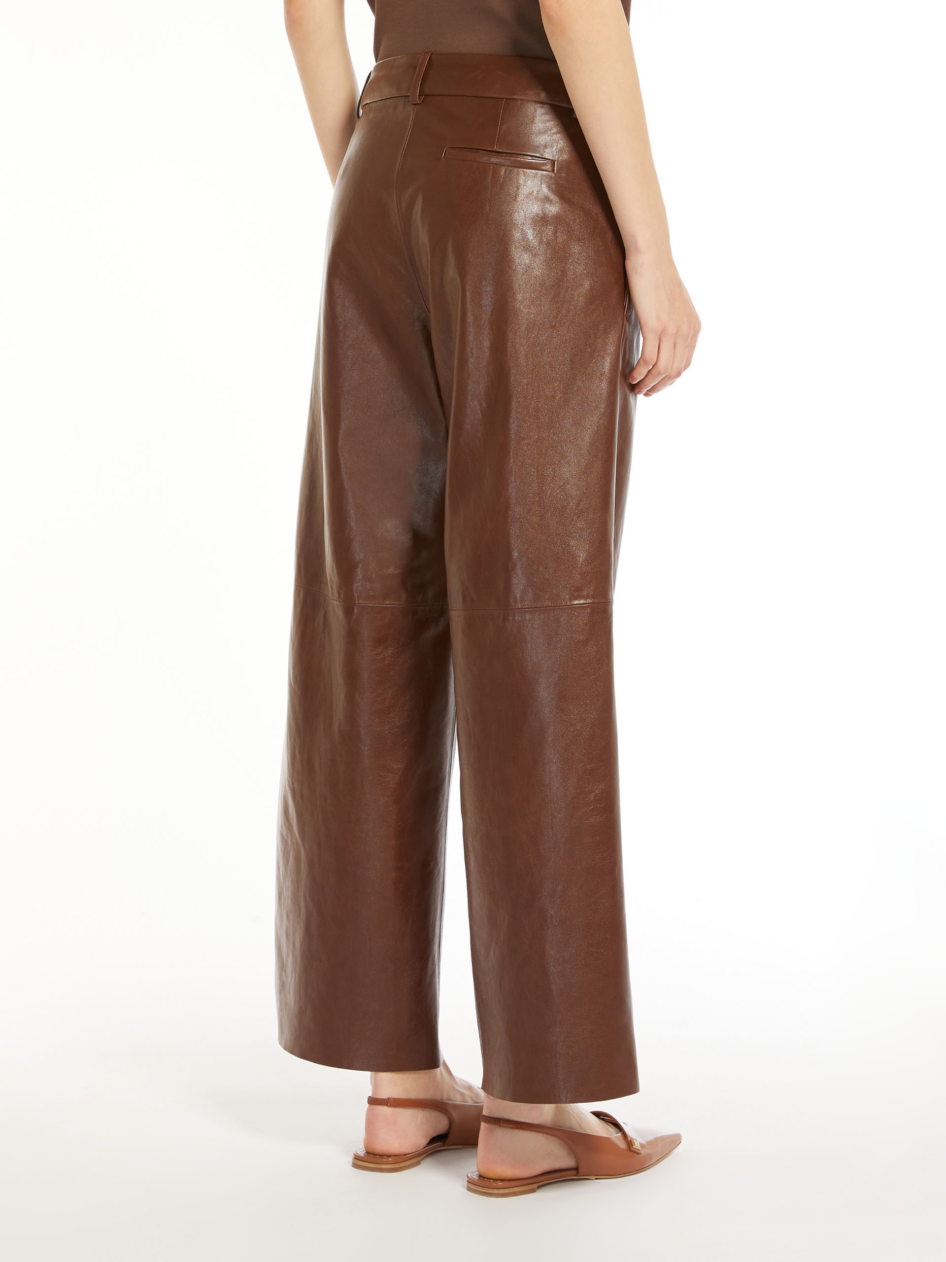 Max Mara High Belt Loop Casual Pants In Brown
