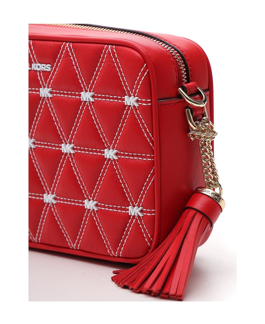 Michael Michael Kors Logo Quilted Shoulder Bag In Red